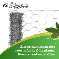 RootGuardTM basket beside a hand and coffee cup showing 3-gallon size advantage