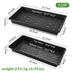RooTrimmer side profile showing tray height and shelf-friendly size for efficient space use