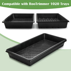 RooTrimmer tray holding soil blocks demonstrating strong support and healthy propagation