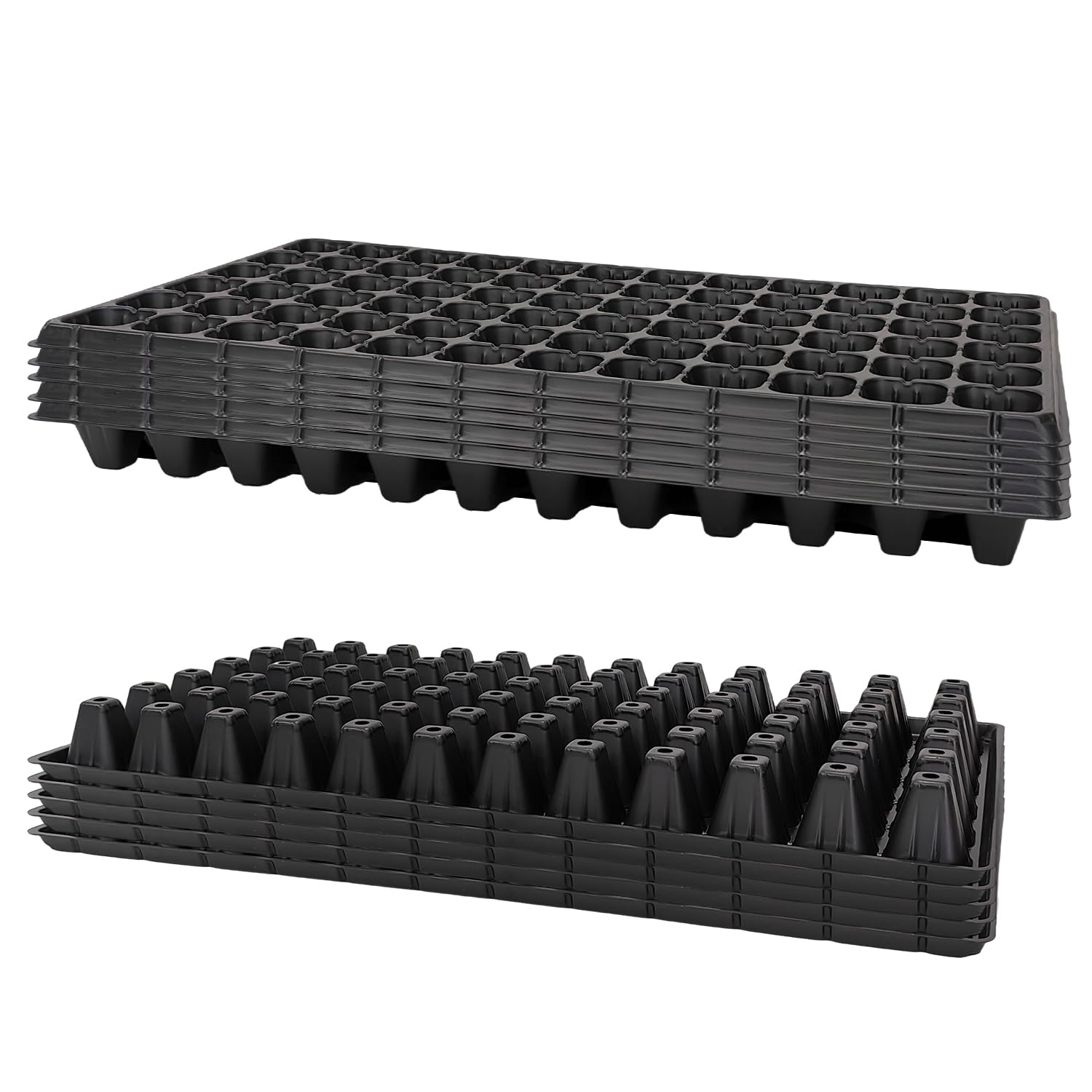RooTrimmer front view of 72 cell tray showing sturdy build and organized cells