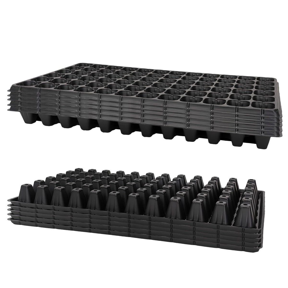 RooTrimmer front view of 72 cell tray showing sturdy build and organized cells