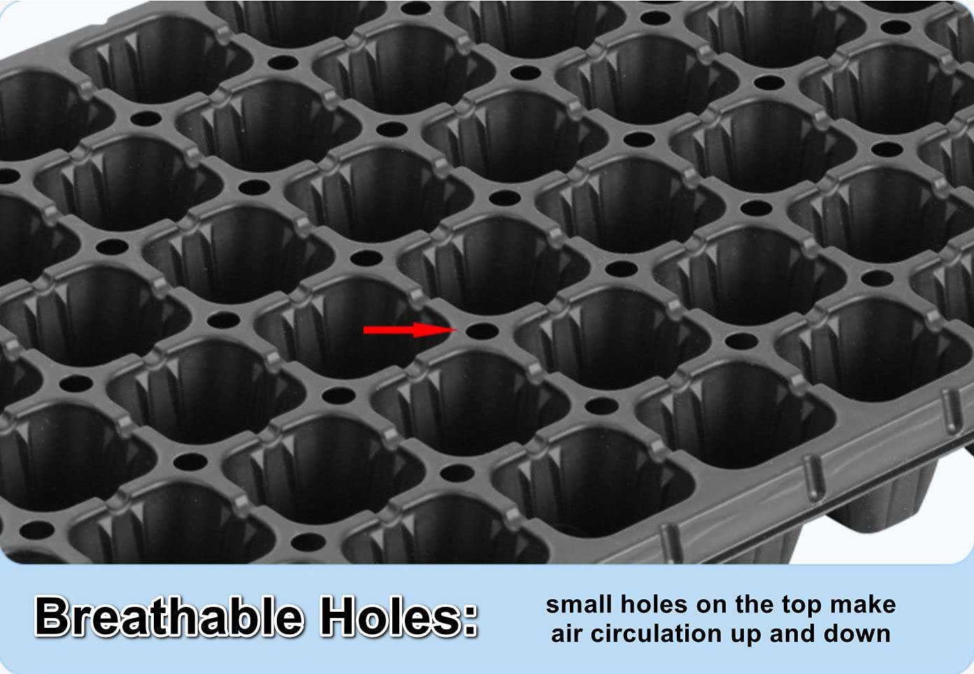 RooTrimmer close-up of tray cell walls highlighting thick plastic for long-lasting use