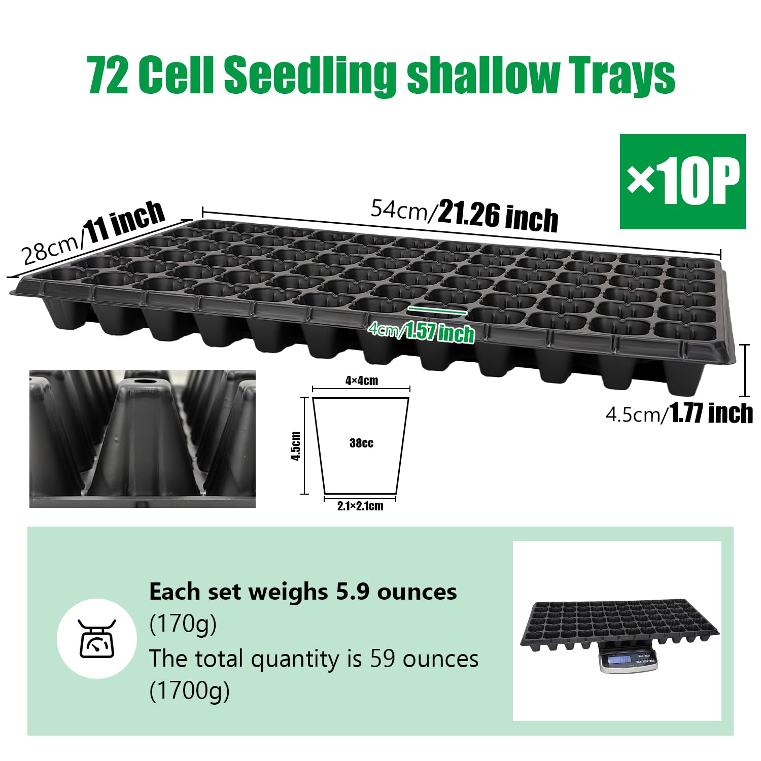 RooTrimmer close-up of cell depth illustrating root space benefit