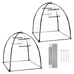 RooTrimmer clear cloche front view showing full plant protection