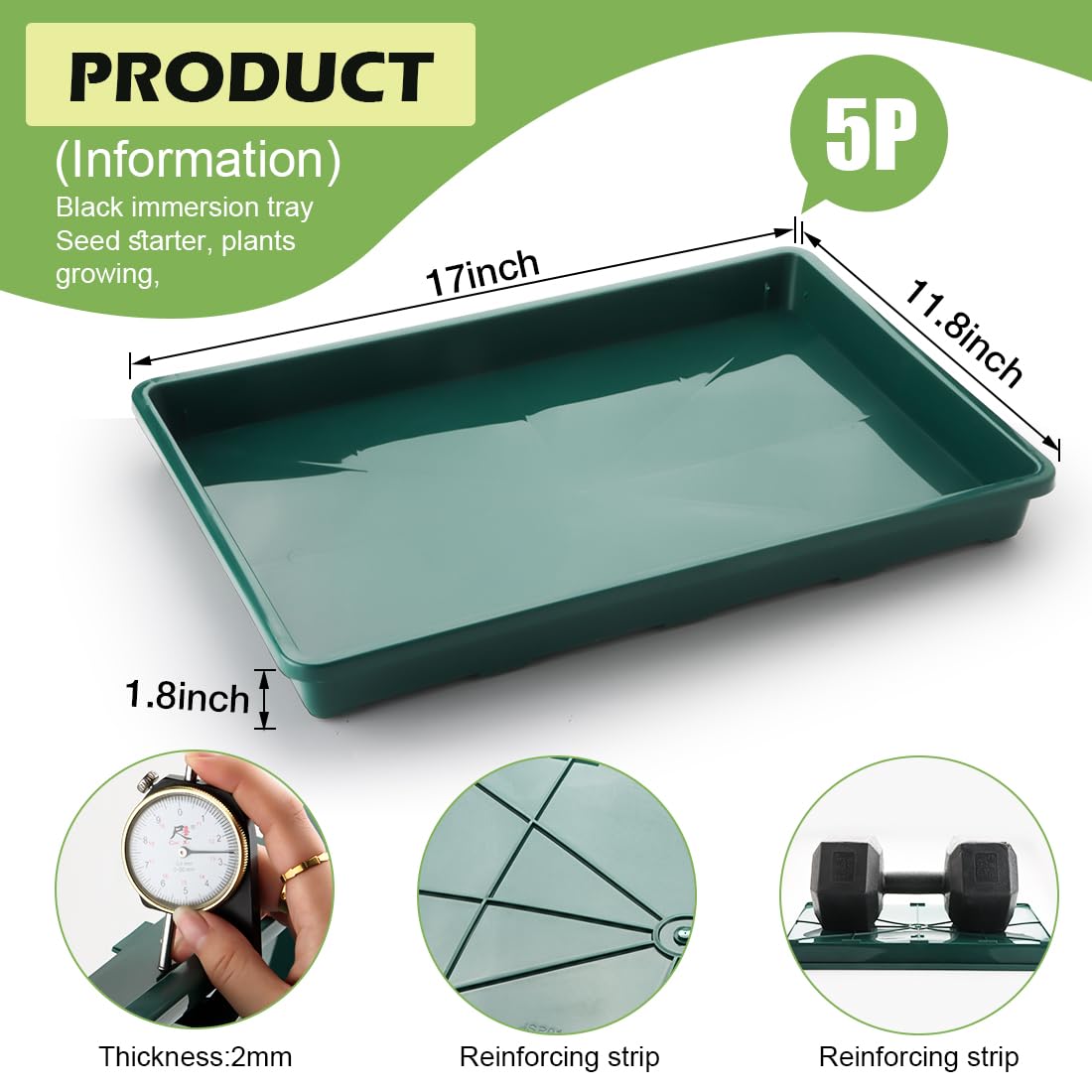 RooTrimmer close-up of tray surface showing smooth BPA-free plastic for easy cleaning