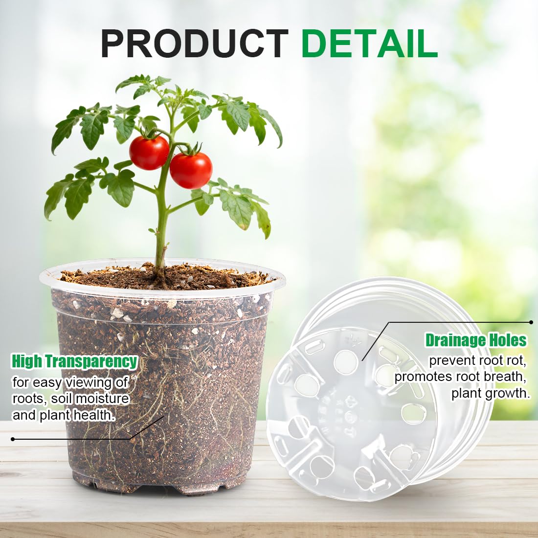 RooTrimmer drainage holes detail promoting faster water drainage and aeration