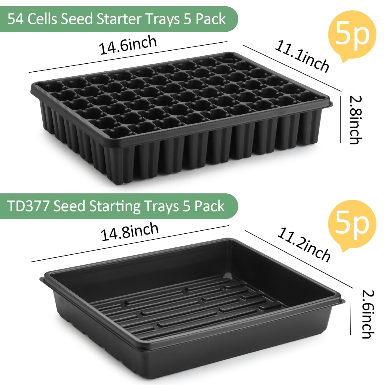 RooTrimmer flat nursery tray top view for easy watering and transport