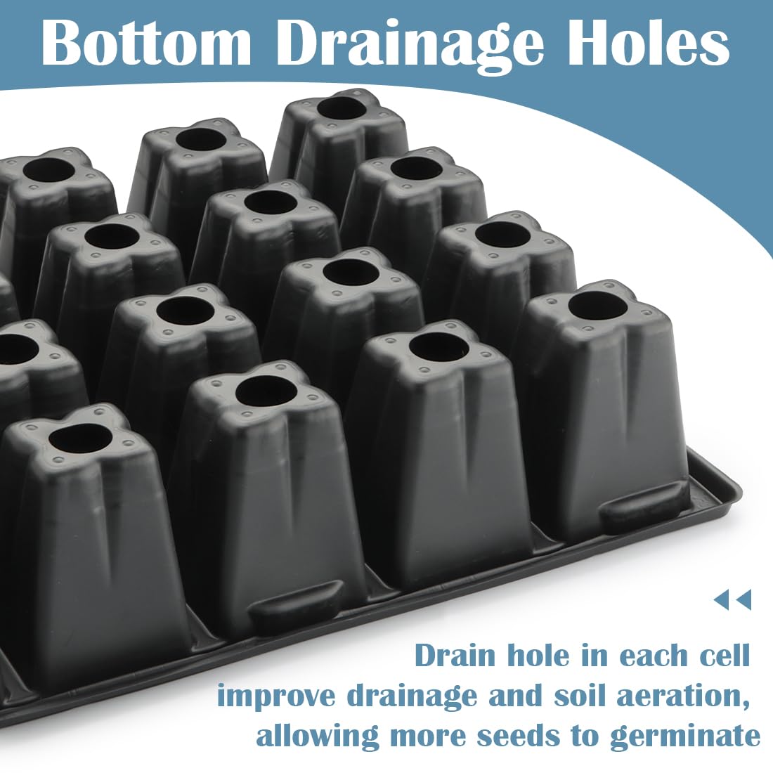 RooTrimmer flat tray holding water for bottom-watering and cleaner seedlings