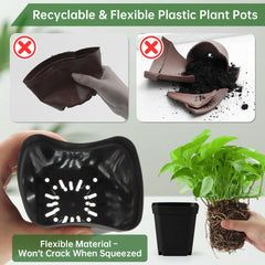 RooTrimmer flexible pot walls being squeezed for easy transplanting without damage