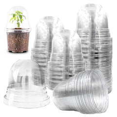 RooTrimmer front view of 100-pack clear domes showing quantity and packaging benefit