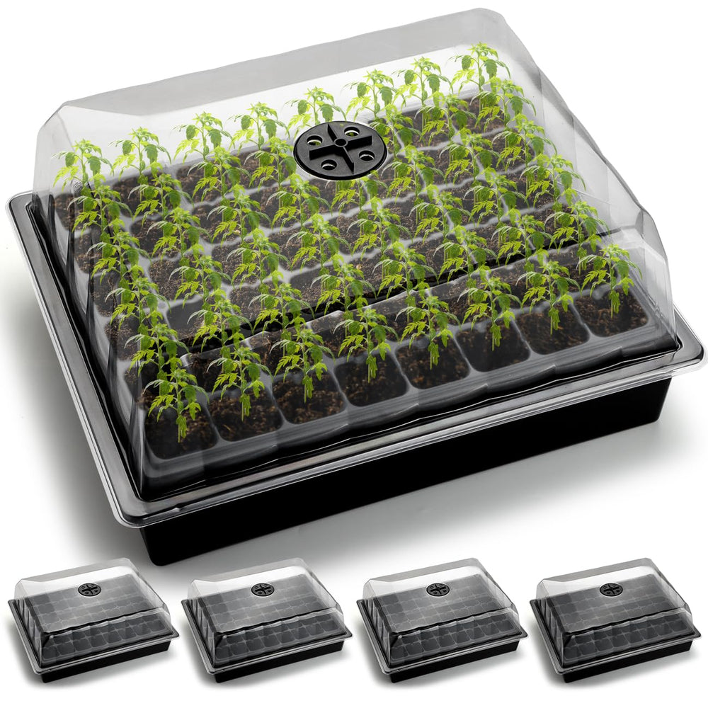 RooTrimmer front pack showing tray and dome for organized seed starting
