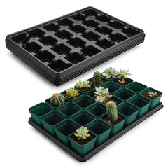 RooTrimmer front packaging showing full 120 pots and five green trays, organized and ready