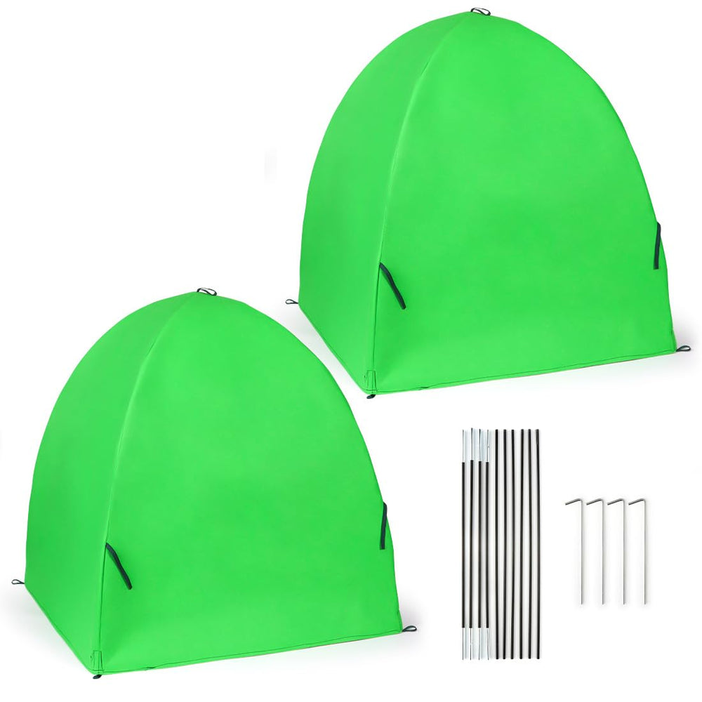 RooTrimmer front view of two-pack plant cover set showing durability and components