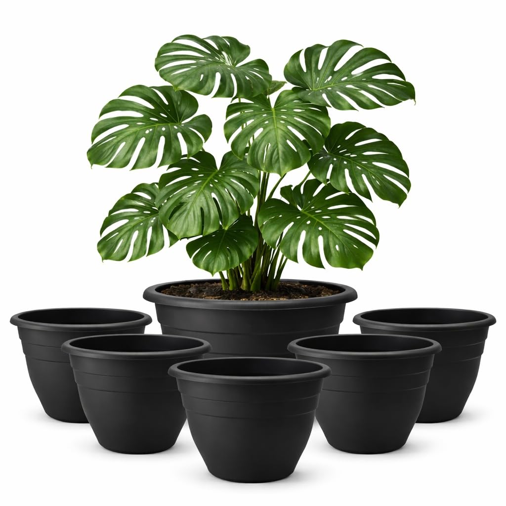 RooTrimmer front view showing 16-inch planter and uniform black finish, durable look