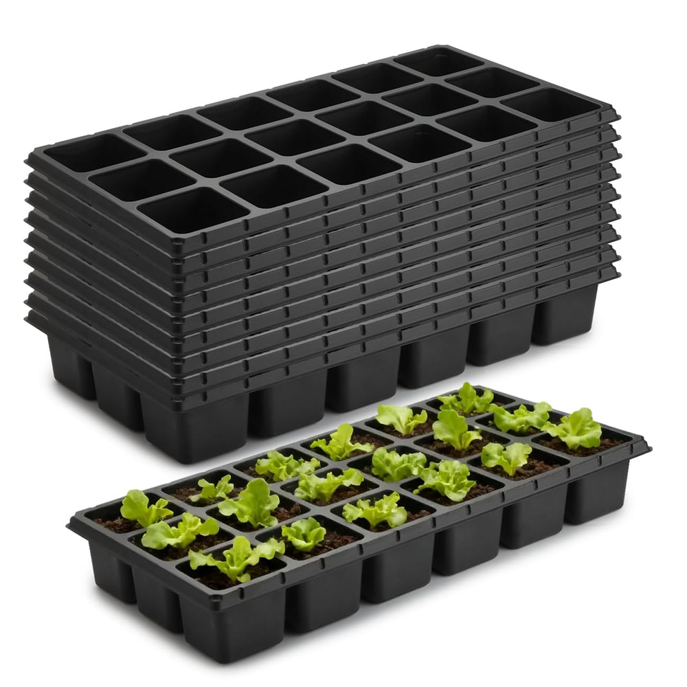 RooTrimmer front view of 18-cell tray showing large cells and 1020 fit benefit