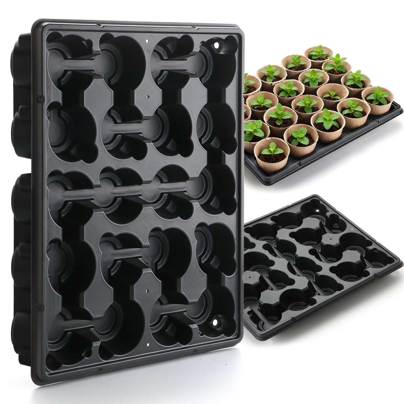 RooTrimmer front view showing all 20 cells and organized pot support