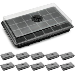 RooTrimmer front view of 24-cell tray showing sturdy construction and space for larger roots