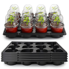 RooTrimmer front view of tray with 12 pots showing organized transport benefit