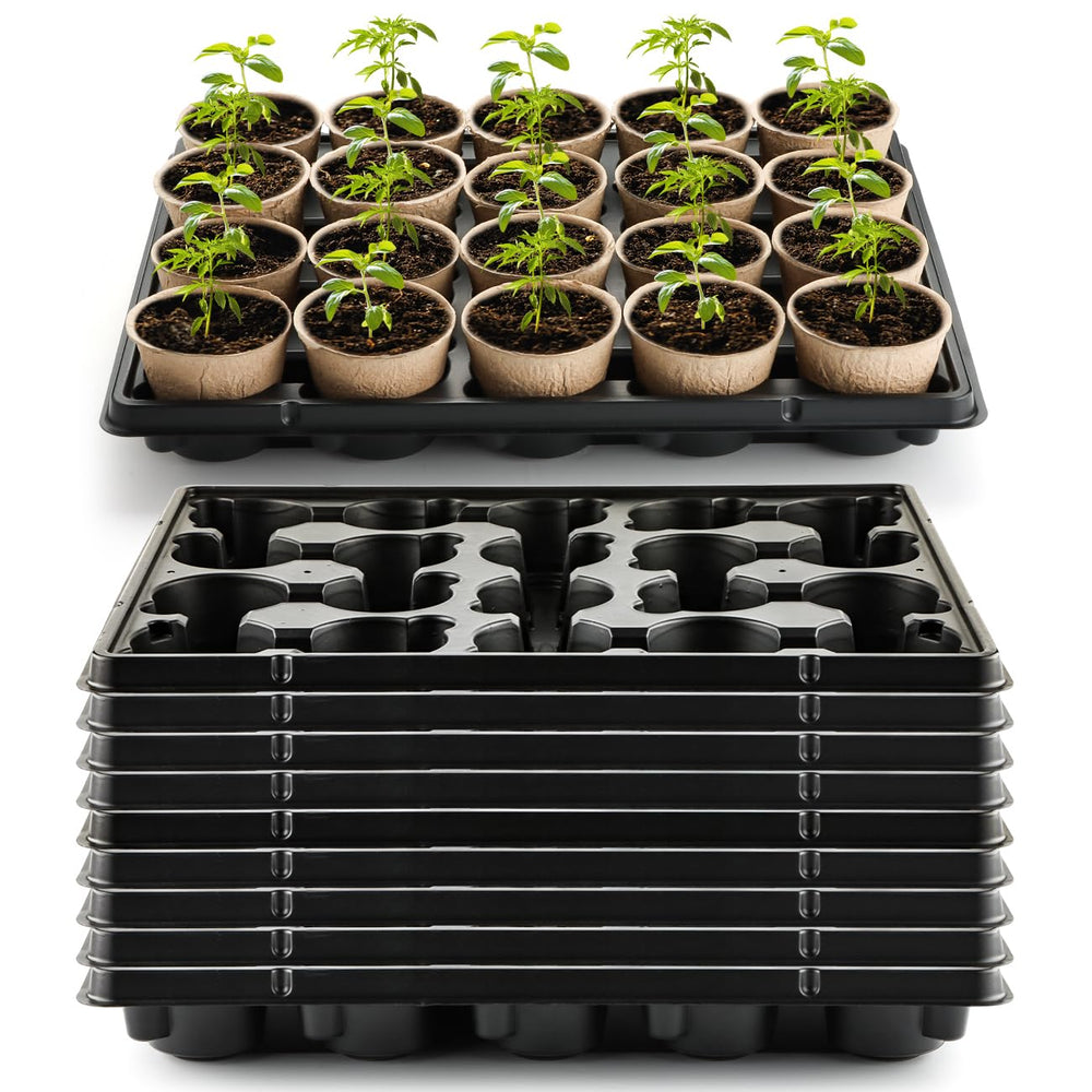 RooTrimmer front view tray showing 20 cells and sturdy rim, streamlines pot transport