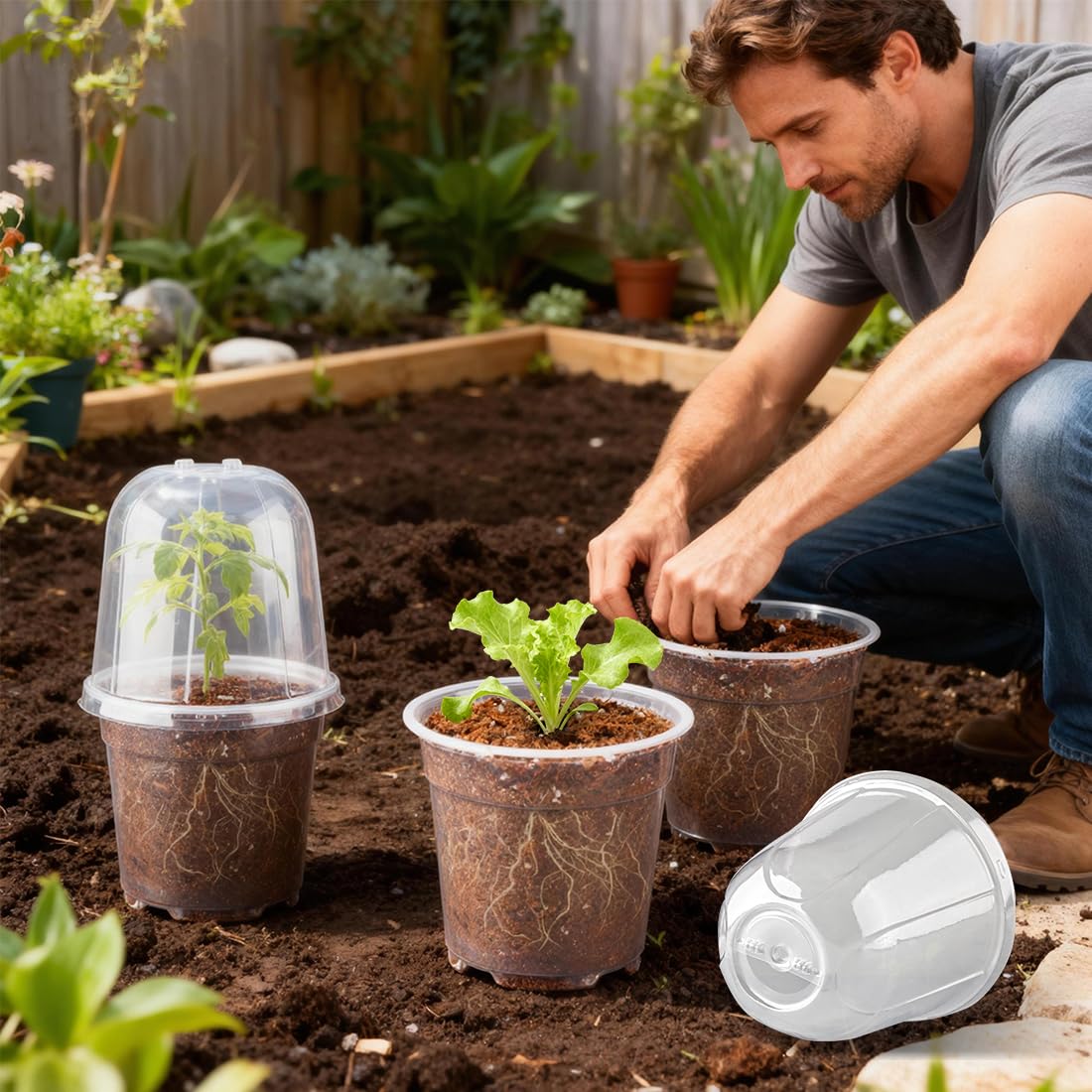 RooTrimmer close-up of snap-on humidity dome with adjustable vents promoting control