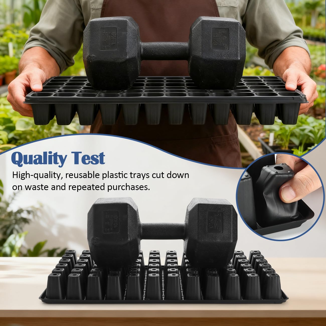 RooTrimmer lifestyle shot on kitchen shelf showing compact, space-saving setup