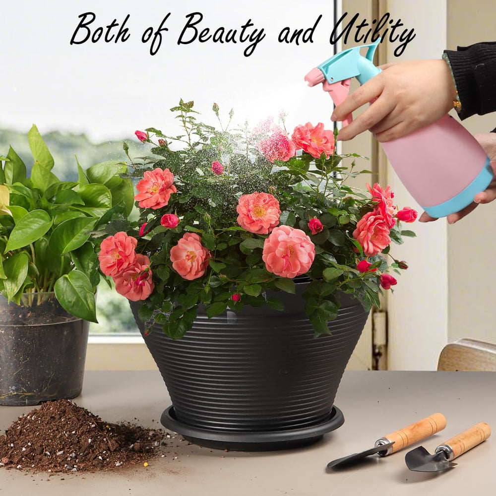RooTrimmer pots arranged on balcony demonstrating compact styling and outdoor durability