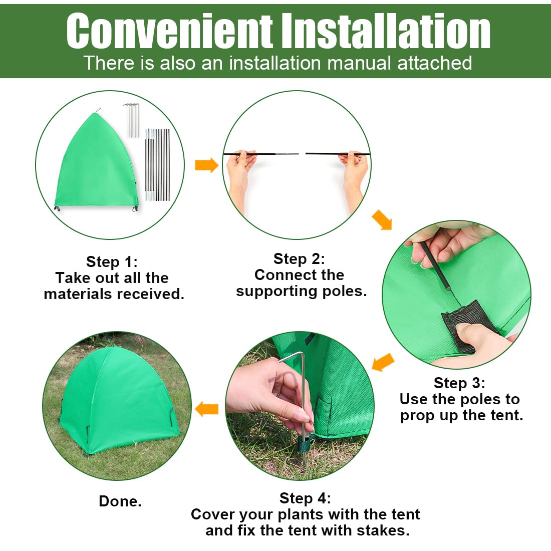 RooTrimmer covers in a winter garden scene protecting plants and reducing frost risk