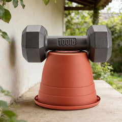 RooTrimmer macetas colocadas en balcón optimizando espacio exterior