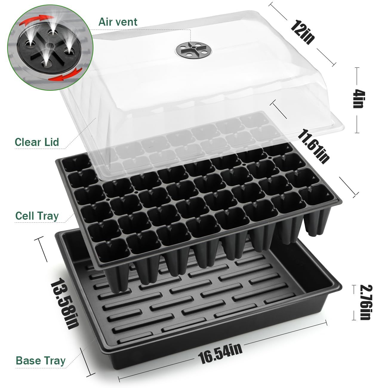 RooTrimmer stacked trays showing compact storage and season-to-season use