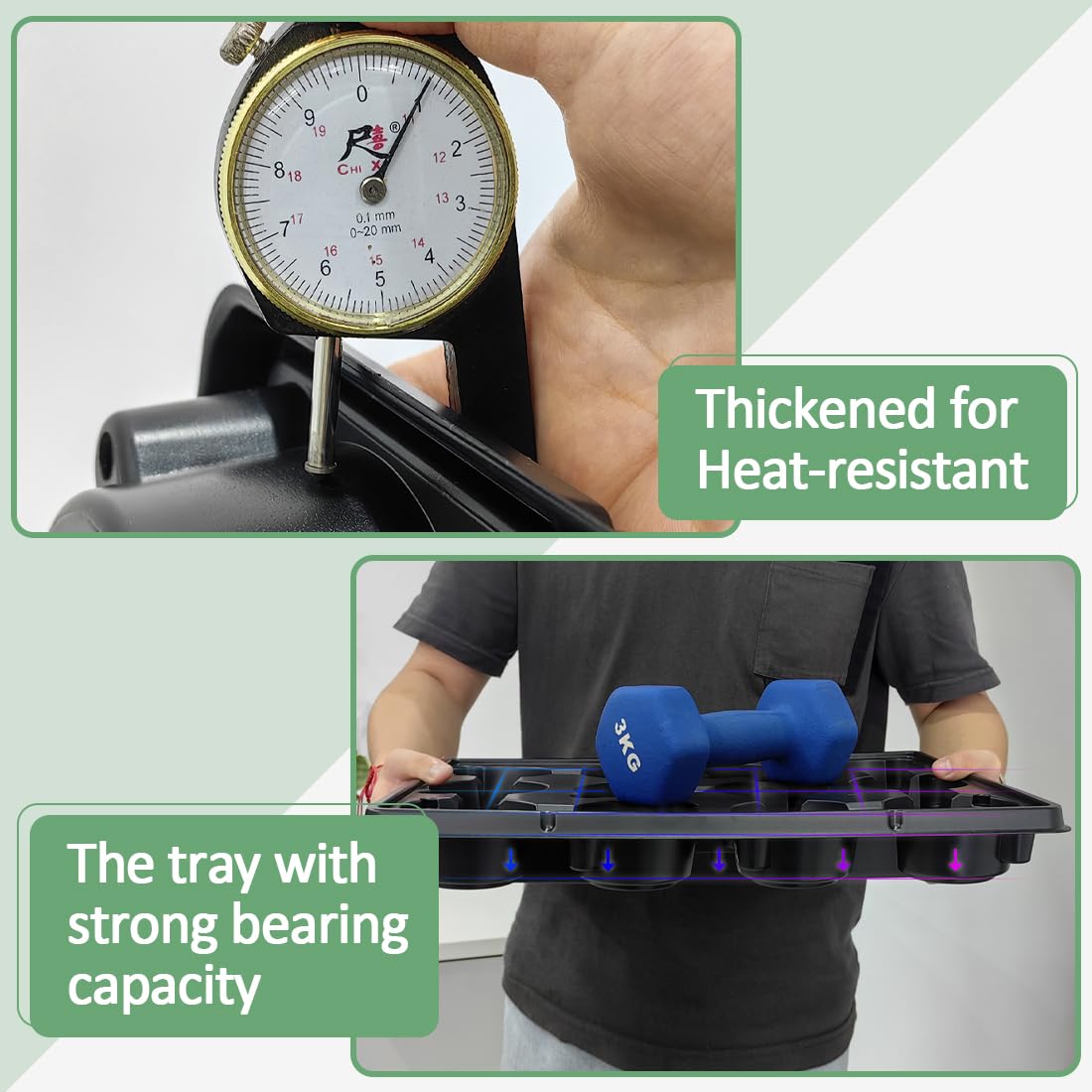 RooTrimmer hand holding a 4-inch pot showing size and easy handling benefit