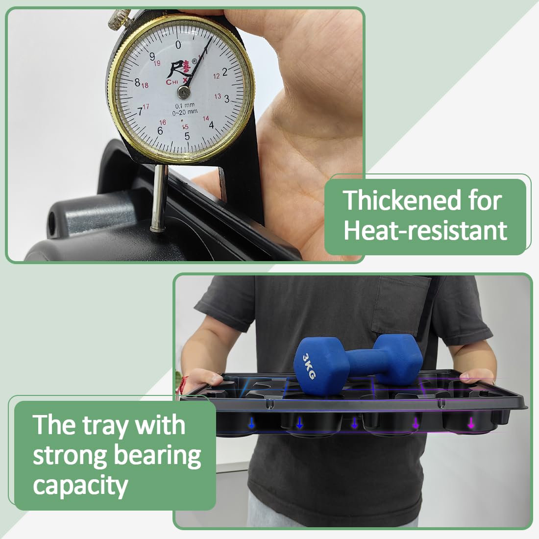 RooTrimmer pot next to hand to show 4-inch size for transplant readiness