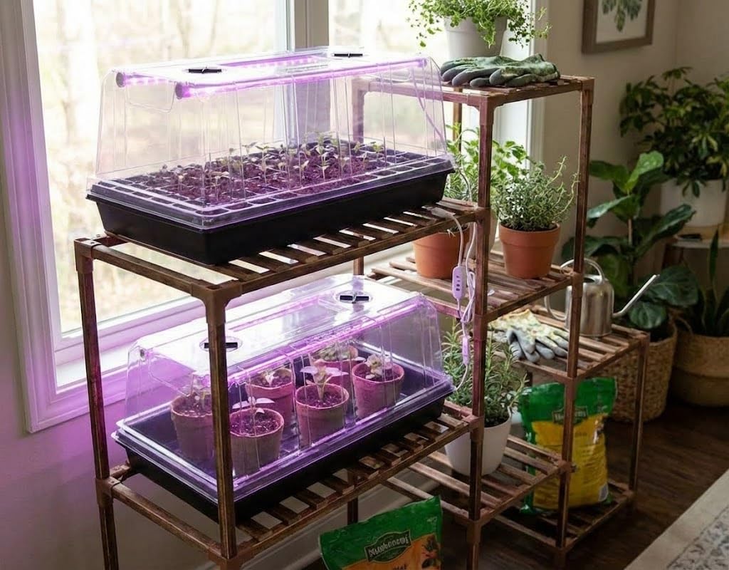 RooTrimmer tray next to hand for size comparison and portable propagation benefit