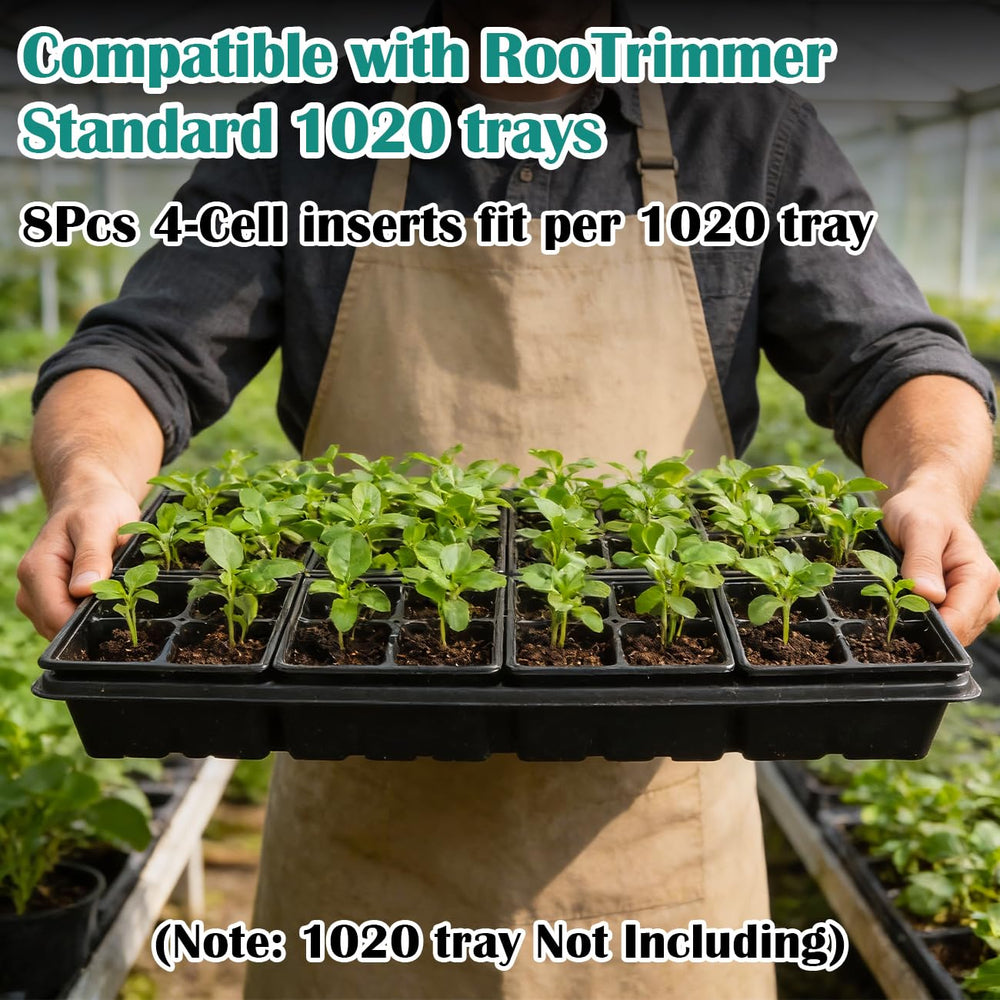 RooTrimmer push-hole detail for easy tool-free seedling transplanting