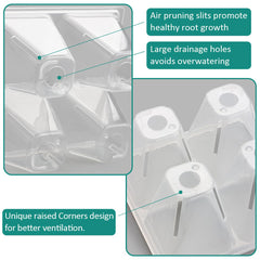 RooTrimmer tray with visible seedling roots for simple root growth observation benefit