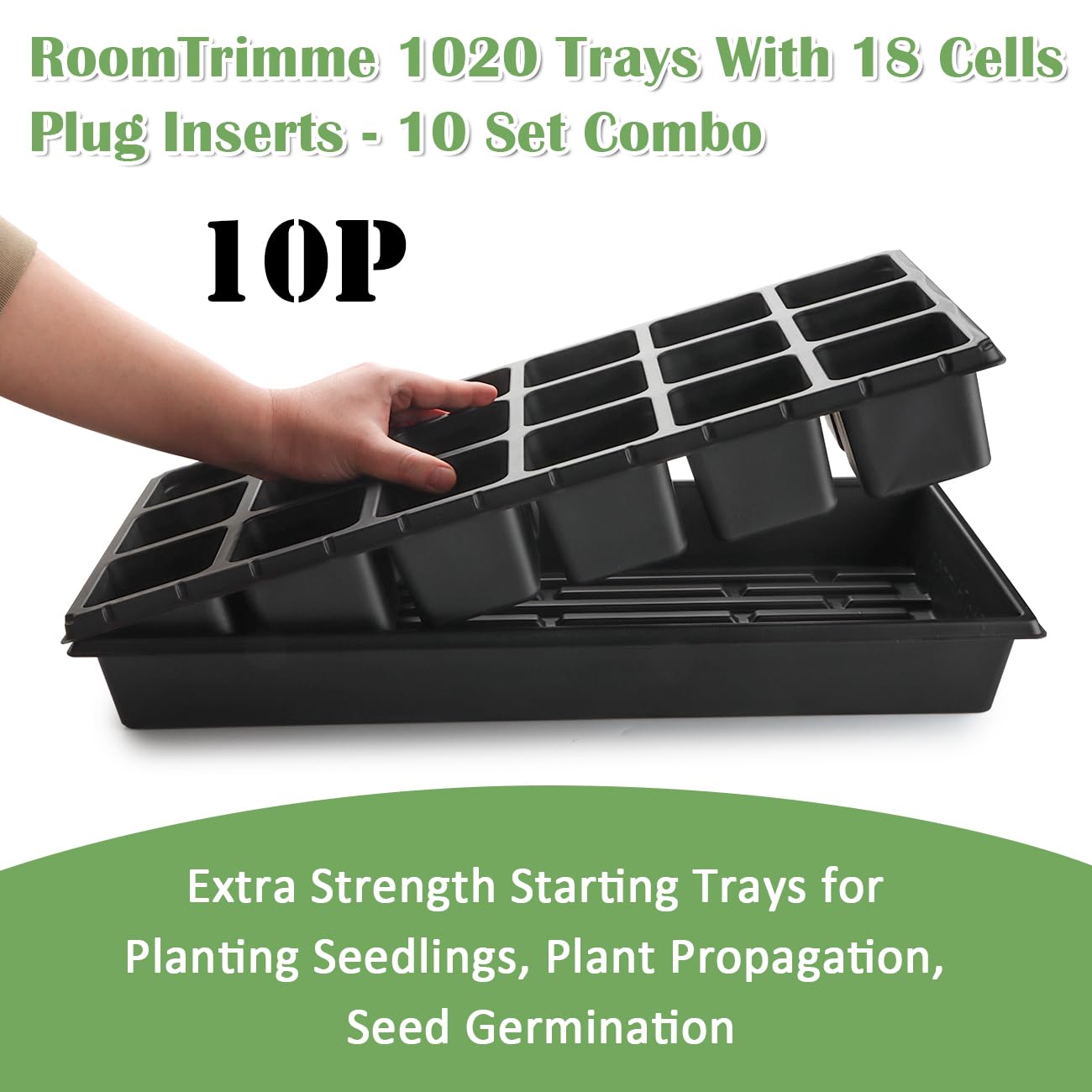 RooTrimmer with seedlings in cells showing orderly growth and easy transplanting