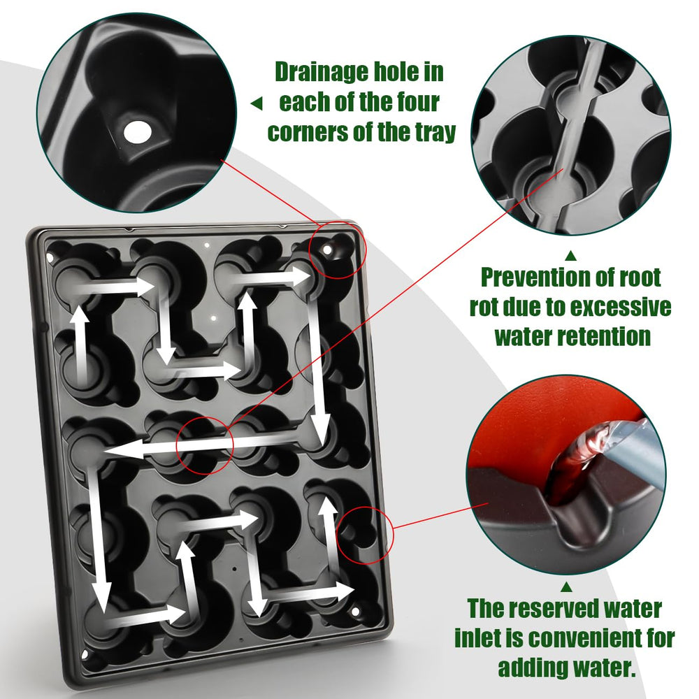 RooTrimmer side profile demonstrating stackable trays for compact storage