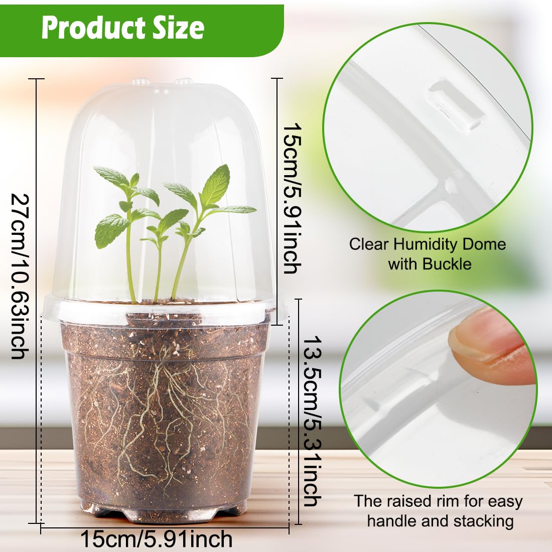 RooTrimmer pot held in hand for 6-inch scale and placement planning