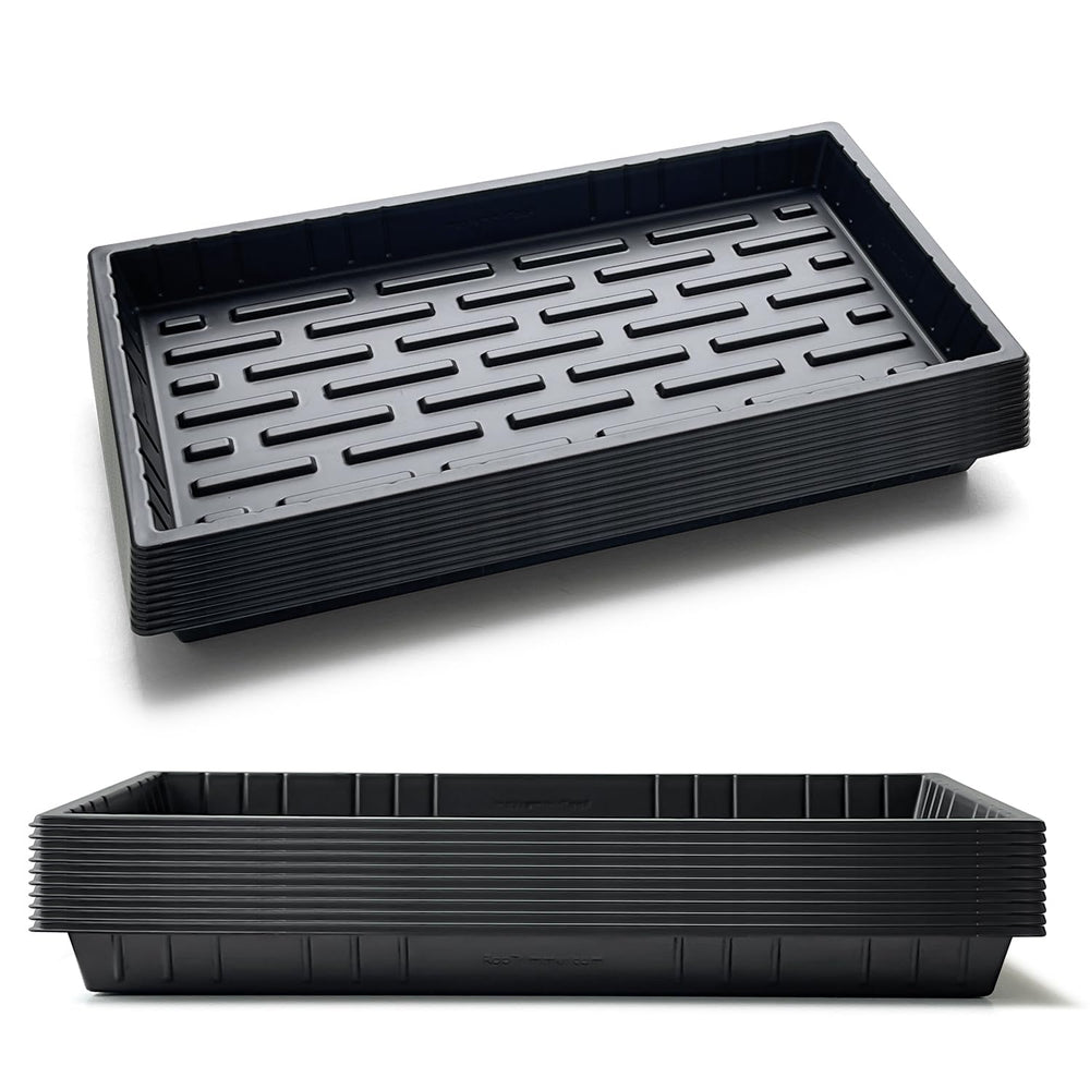 RooTrimmer front view showing full 21×11 tray and stable flat base for propagation