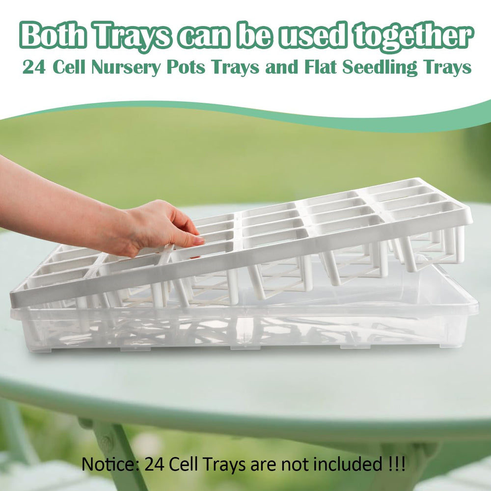 RooTrimmer tray inside 24-cell carrier showing leak-free transport of seedlings