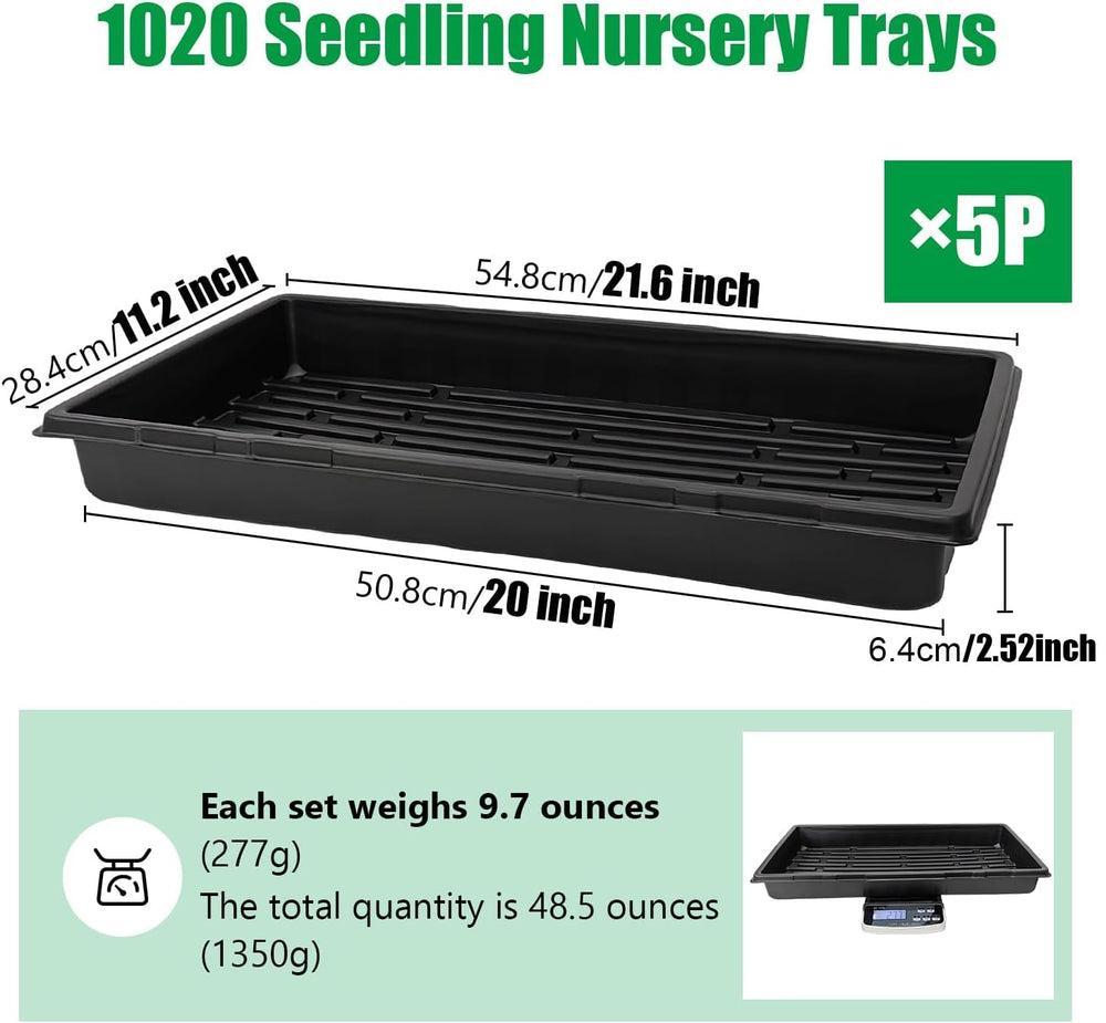 RooTrimmer top view displaying tray dimensions for correct fit