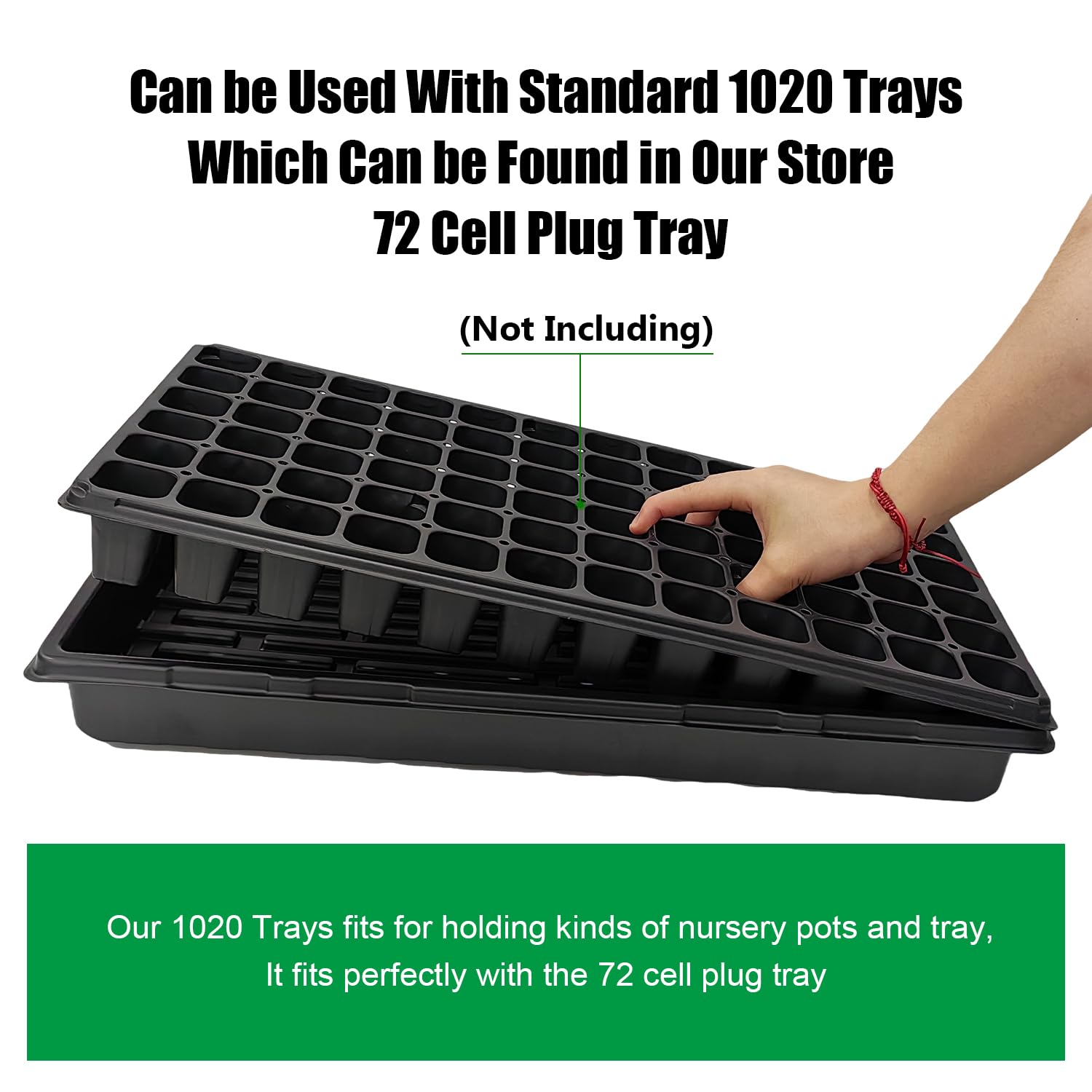 RooTrimmer tray holding seedling pots for easy transport and containment