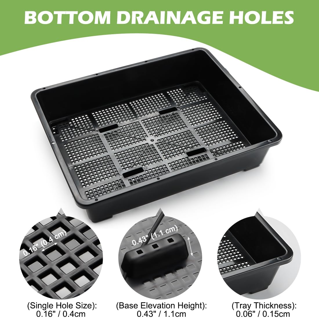 RooTrimmer side view of stacked mesh and drip trays for space saving