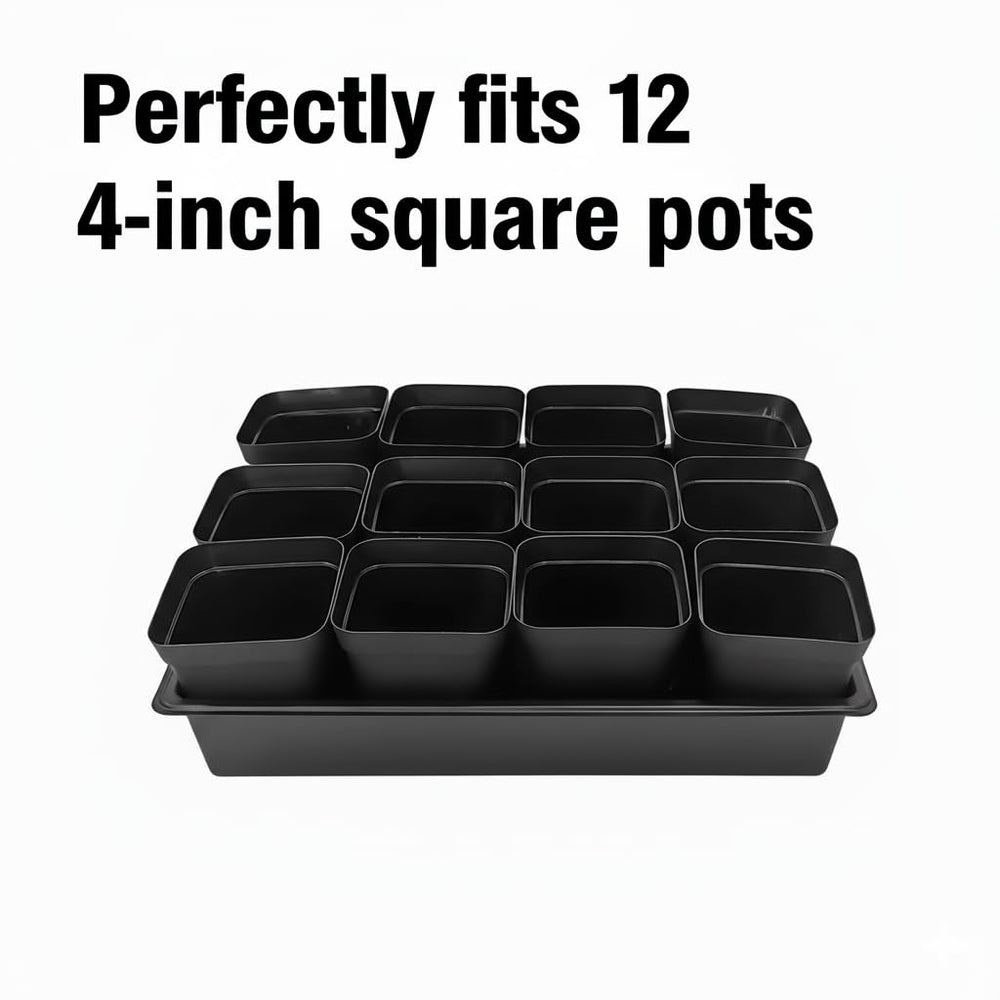 RooTrimmer trays stacked for compact storage and easy transport between benches