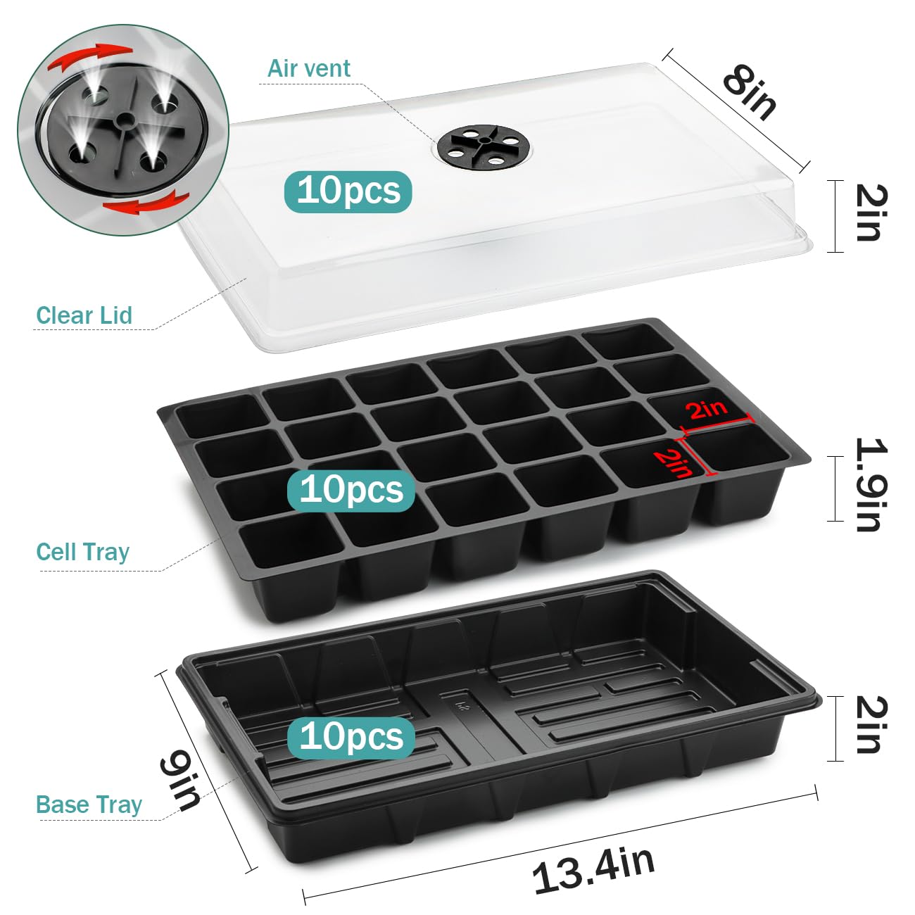 RooTrimmer stacked trays demonstrating compact storage and season-to-season reuse