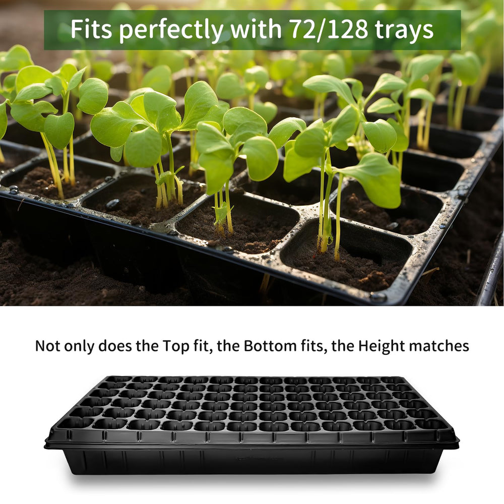 RooTrimmer tray with 128-cell plug tray installed demonstrating snug fit