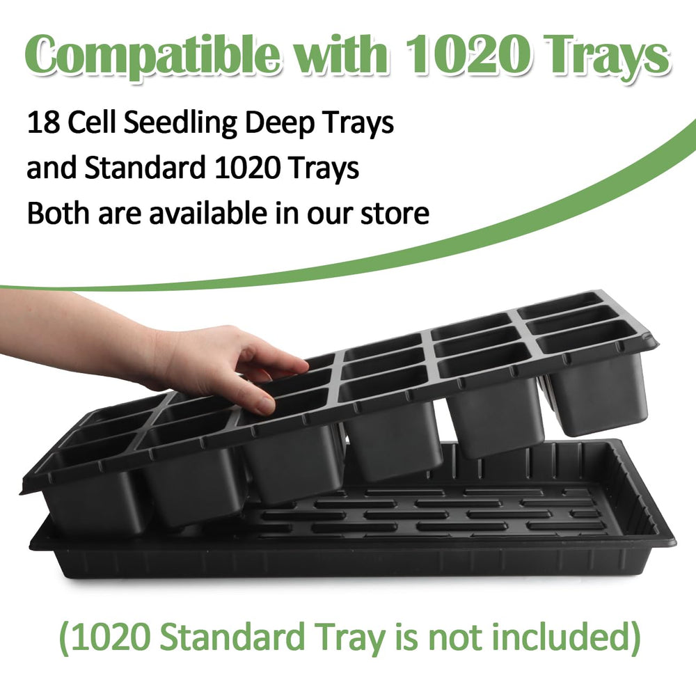 RooTrimmer tray with seedlings demonstrating healthier early root development benefit