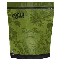 Roots Organics Terp Tea Grow being agitated in bucket for even reservoir dosing