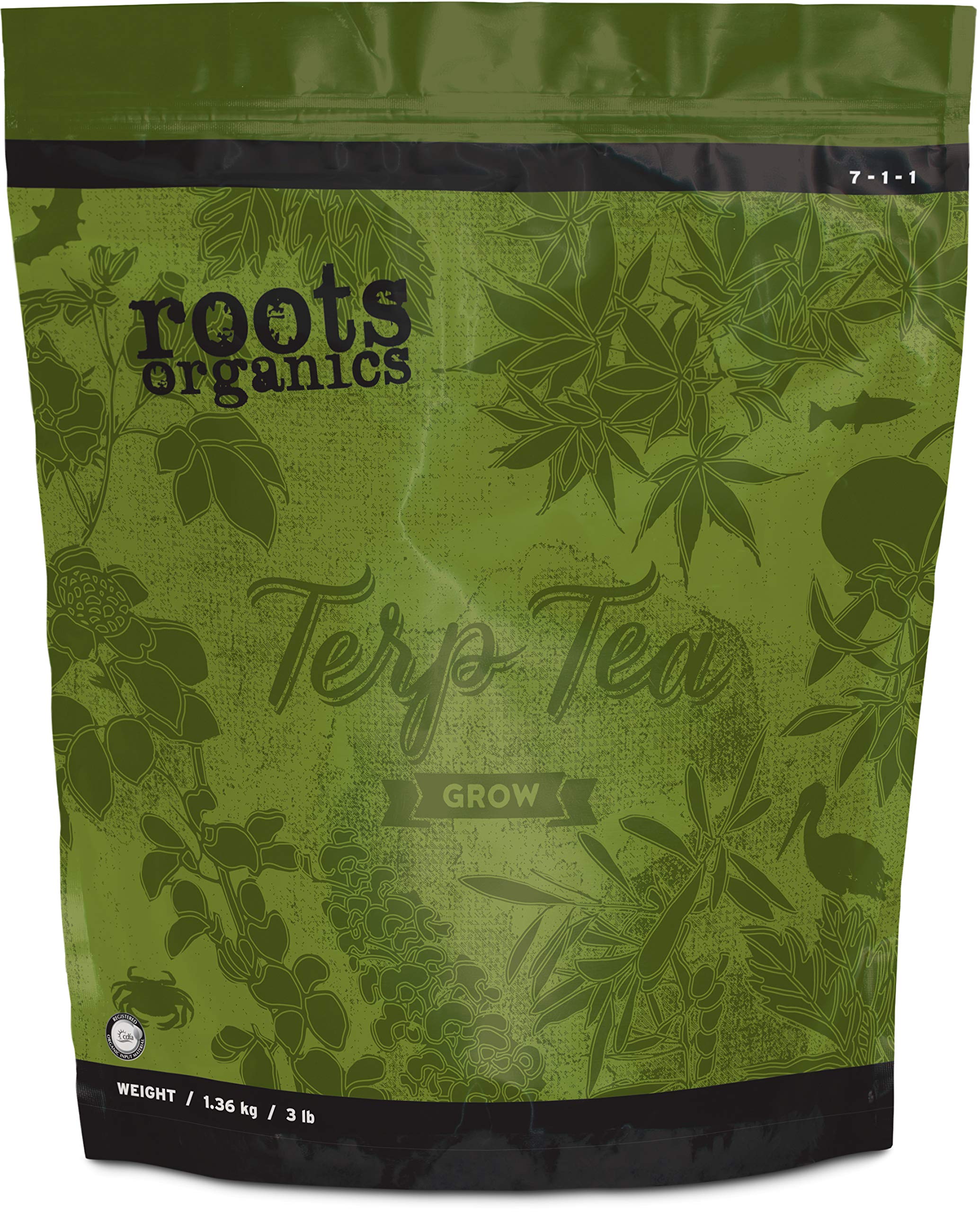 Roots Organics Terp Tea Grow micronized powder texture for easy mixing