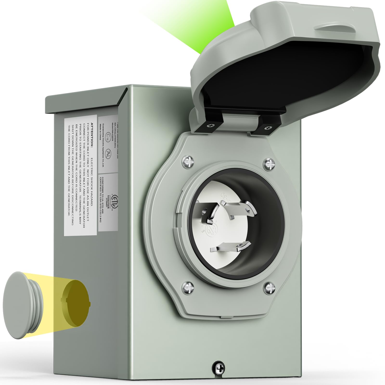 Rophor front-closed inlet box showing weatherproof cover and neat exterior seal for durability