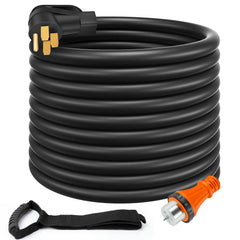Rophor front view of NEMA 14-50P plug and CS6364 connector showing secure fit